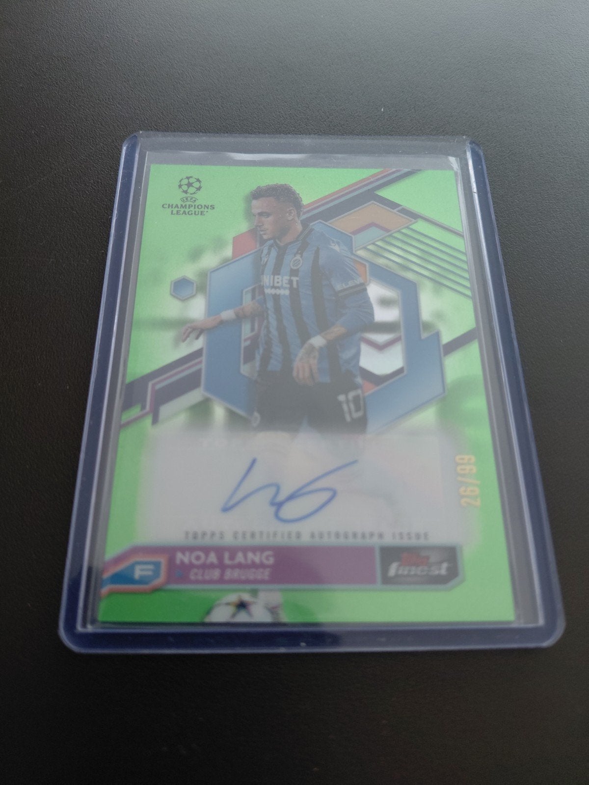 Noa Lang autograph /99 Club Brugge Topps Finest 2022/2023, Ophalen of Verzenden