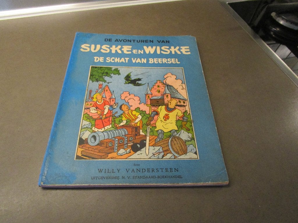 LAATSTE DAG - De schat van Beersel - 1e druk - 1954, Gelezen, Willy Vandersteen, Eén stripboek, Ophalen of Verzenden