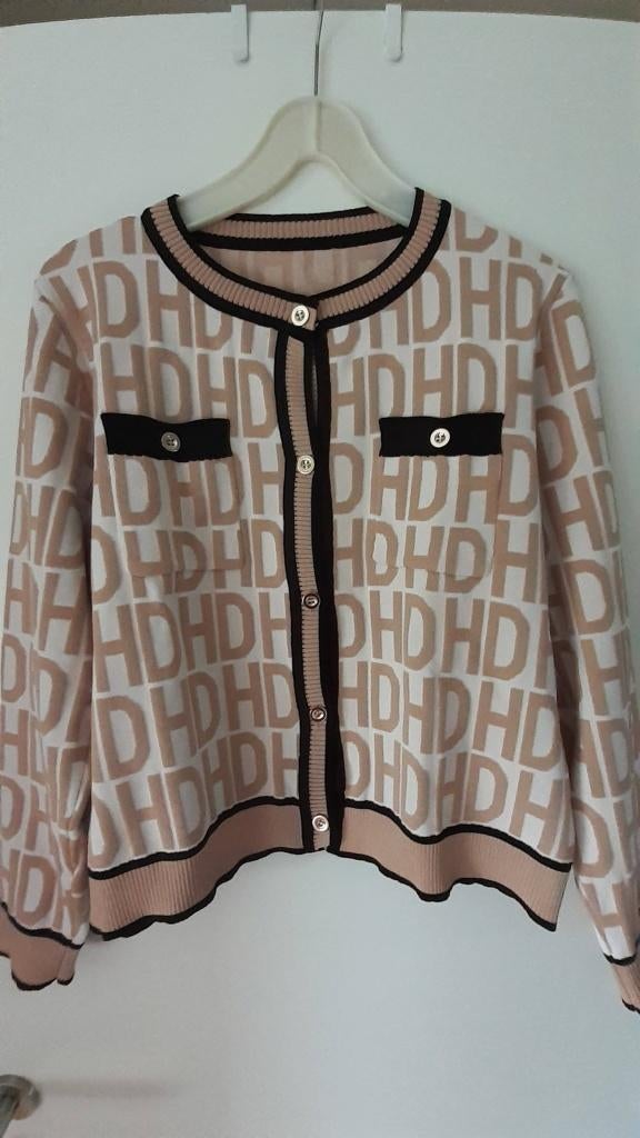 Cardigan, wit/zwart/camel, EU XL-42, NIEUW, Kleding | Dames, Maat 42/44 (L), Nieuw, Ophalen of Verzenden, Wit