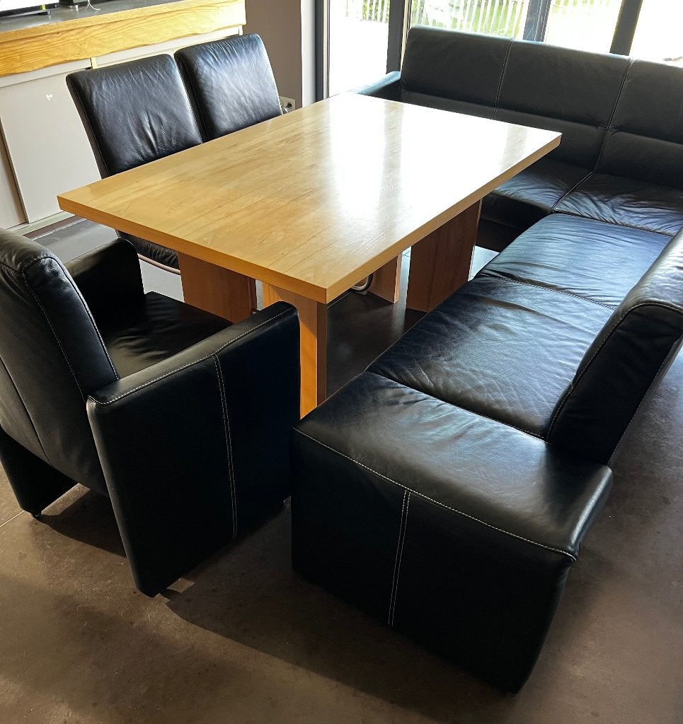 table + chaises + banquette, Maison & Meubles, Enlèvement, Utilisé, Cinq personnes ou plus, Rectangulaire