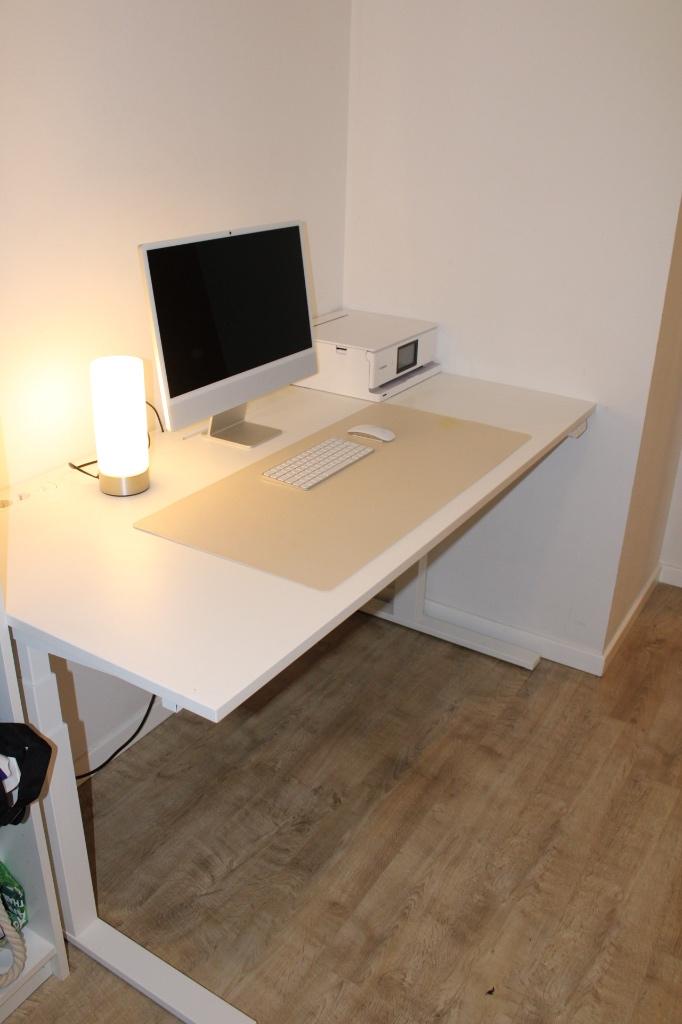 IKEA zit sta bureau + bureaustoel | complete set, Ophalen, Zit-sta bureau, 160 cm, Kabelgoot