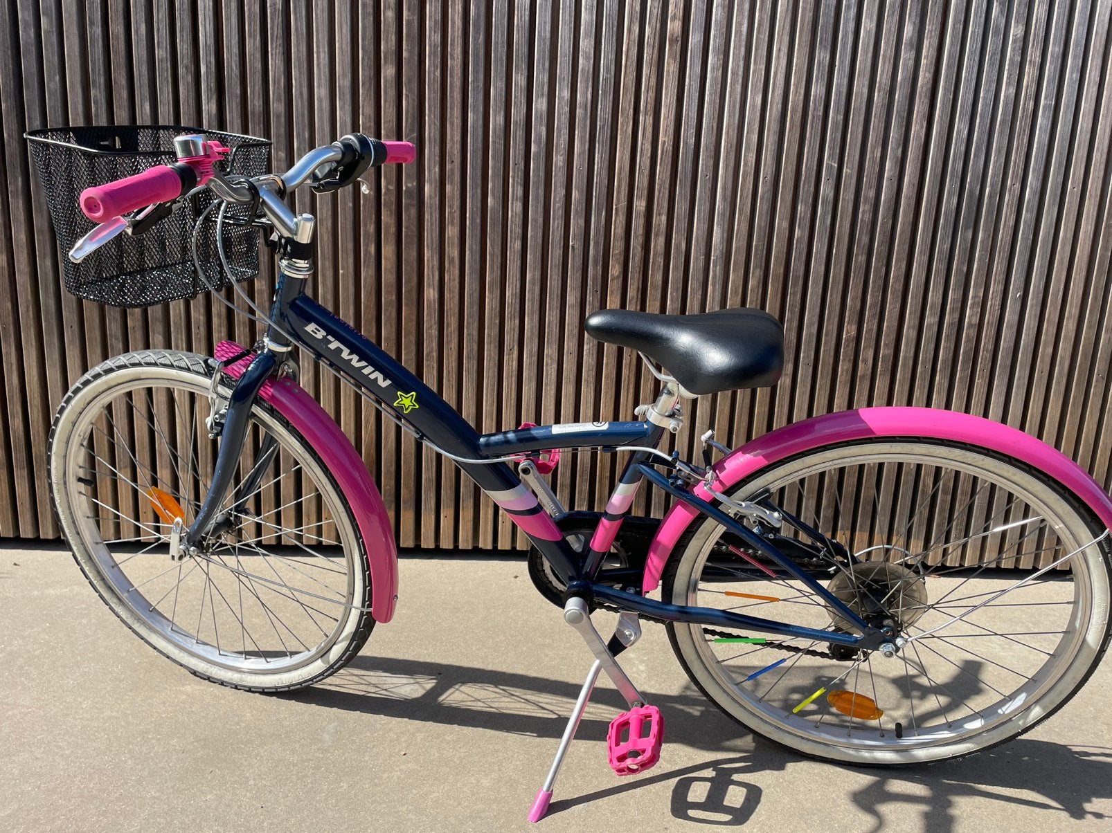 meisjesfiets 24 inch hybride roze decathlon, Vélos & Vélomoteurs, Enlèvement, Utilisé, 24 pouces, Vitesses