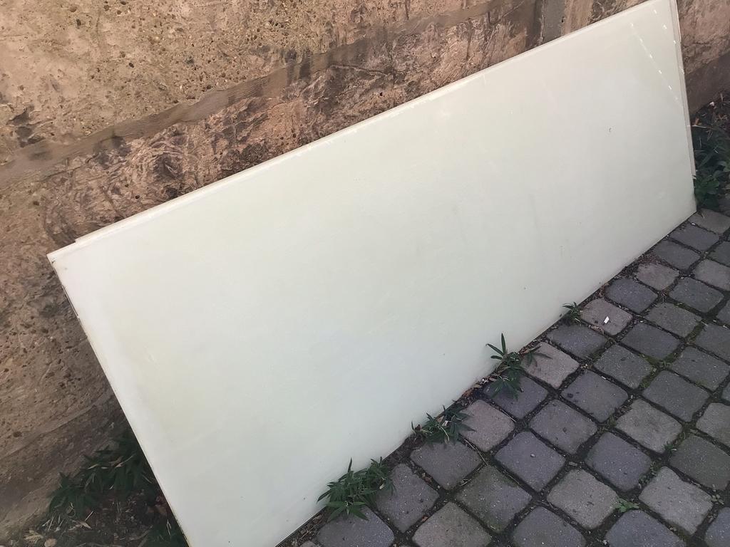 Twee panelen melkglas afkomstig uit douche, Ophalen, Gebruikt