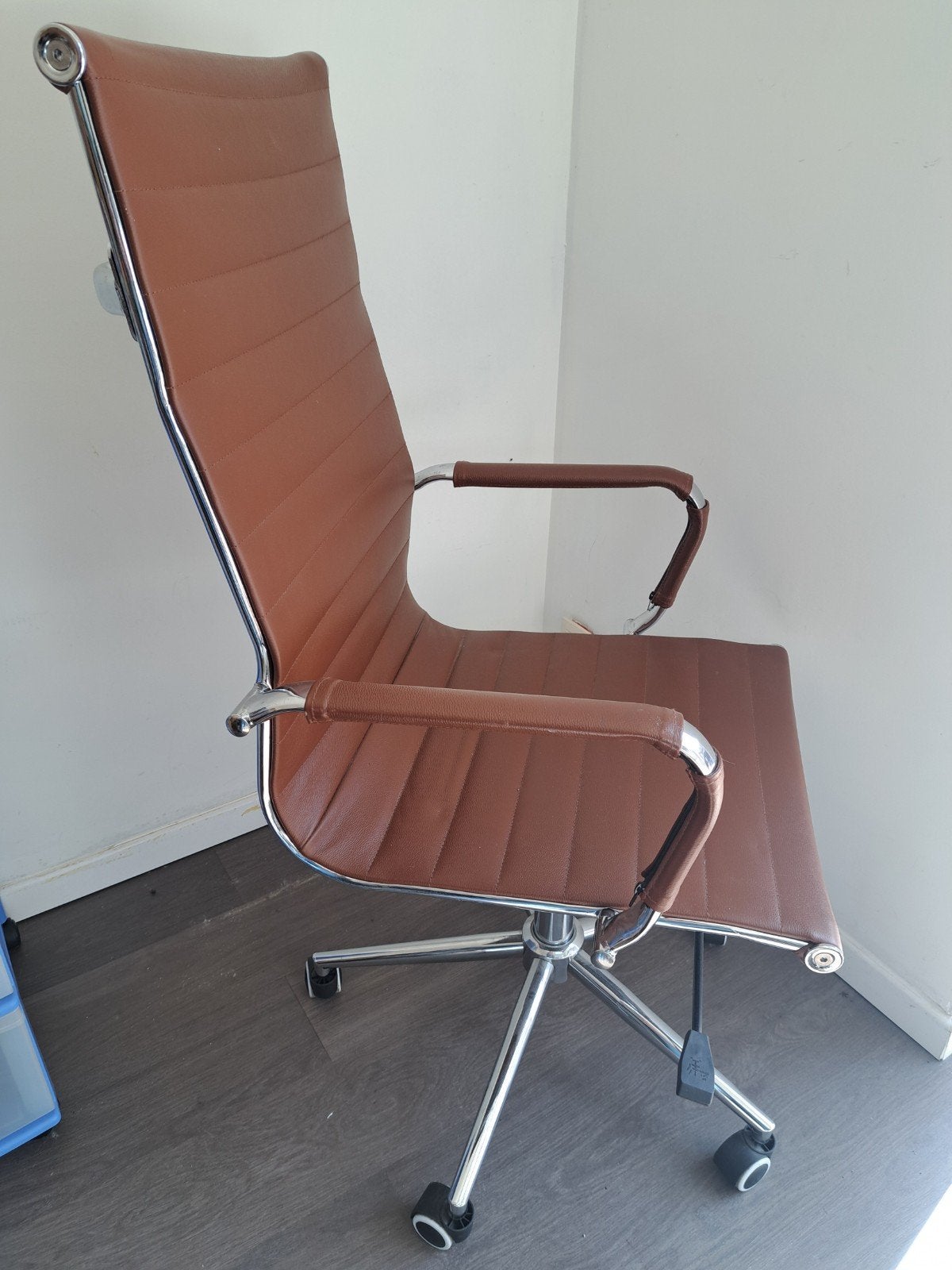Bureaustoel, kleur cognac, leder, Ophalen, Bureaustoel