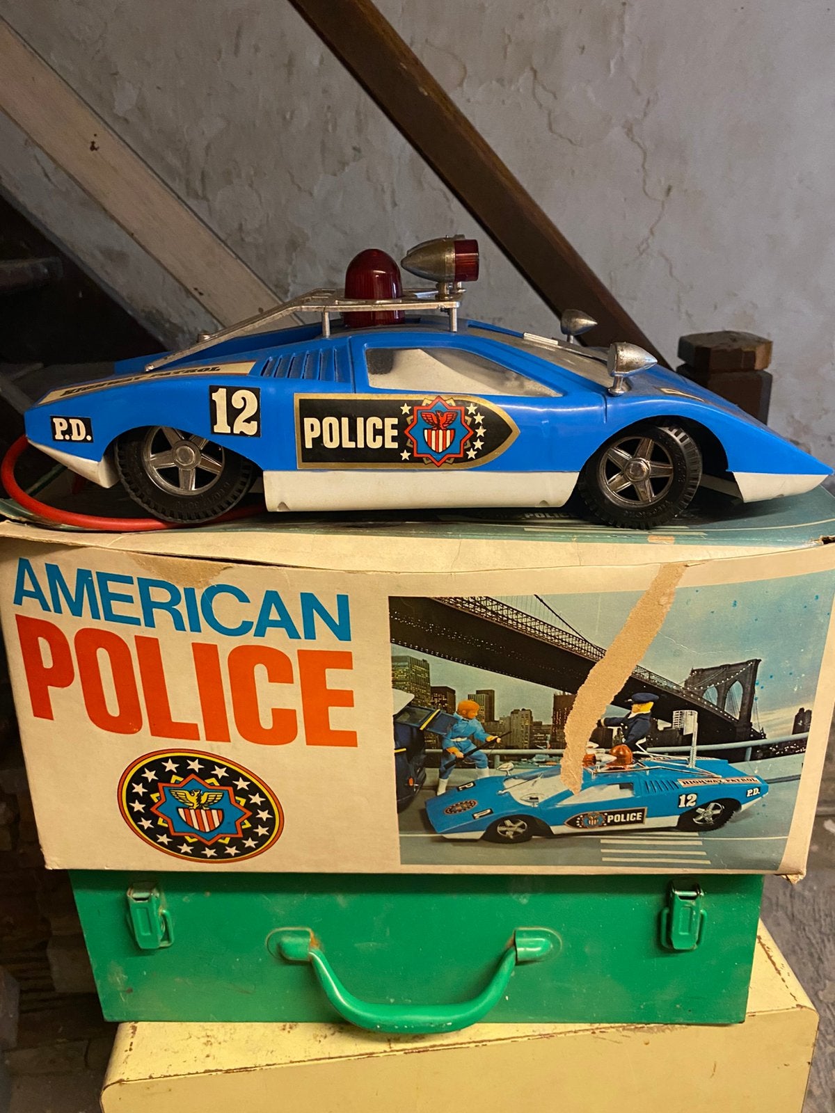Politie auto jaren 60 retro speelgoed, Ophalen