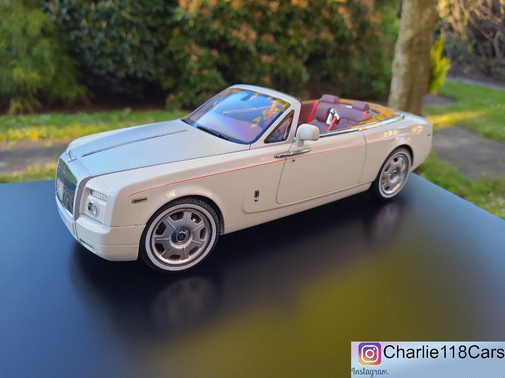 Kyosho 1/18 Rolls-Royce Phantom Drophead English White, Hobby en Vrije tijd, Modelauto's | 1:18, Ophalen of Verzenden, Nieuw, Kyosho