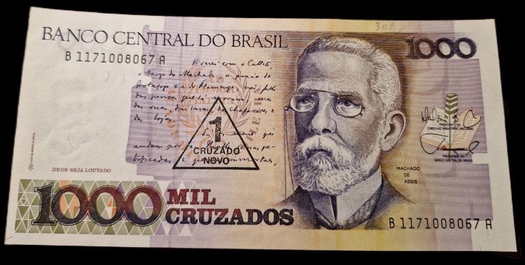 Billet Brésilien de 1000 Cruzados. en très bon état., Timbres & Monnaies, Billets de banque | Amérique, Enlèvement ou Envoi, Amérique du Sud