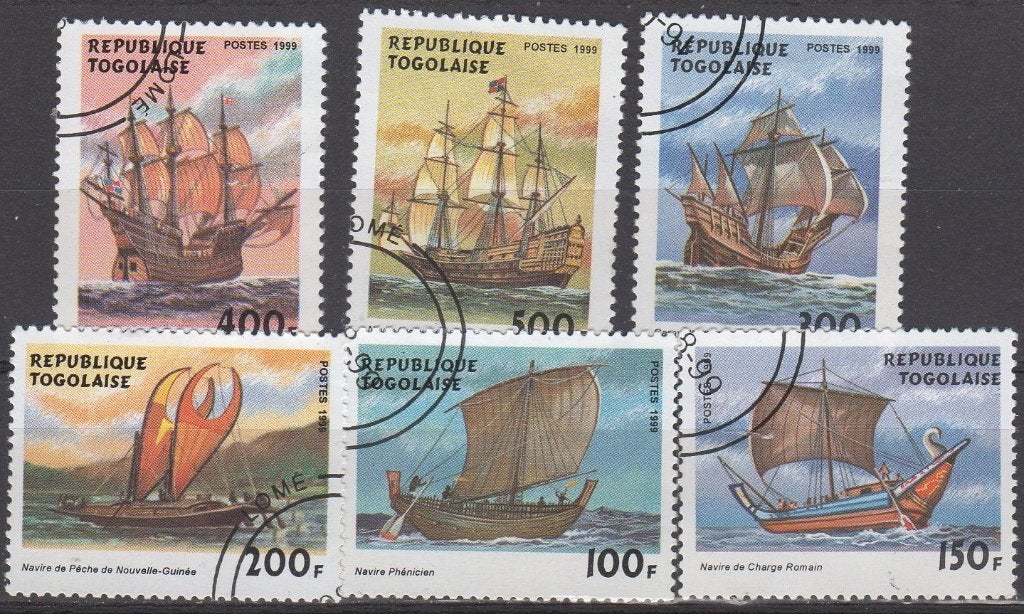 Togo - Historische zeilschepen, Timbres & Monnaies, Timbres | Afrique, Enlèvement ou Envoi, Affranchi