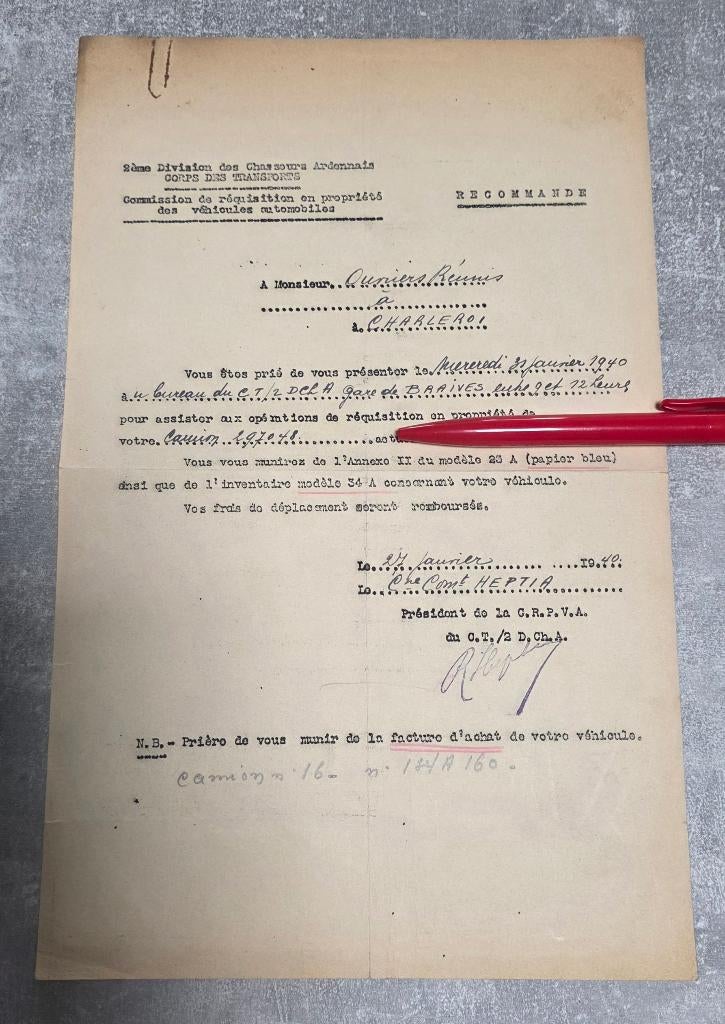 WW2+Chasseurs Ardennais+Brasserie+Braives+Militaria, Enlèvement ou Envoi, Armée de terre, Autres types
