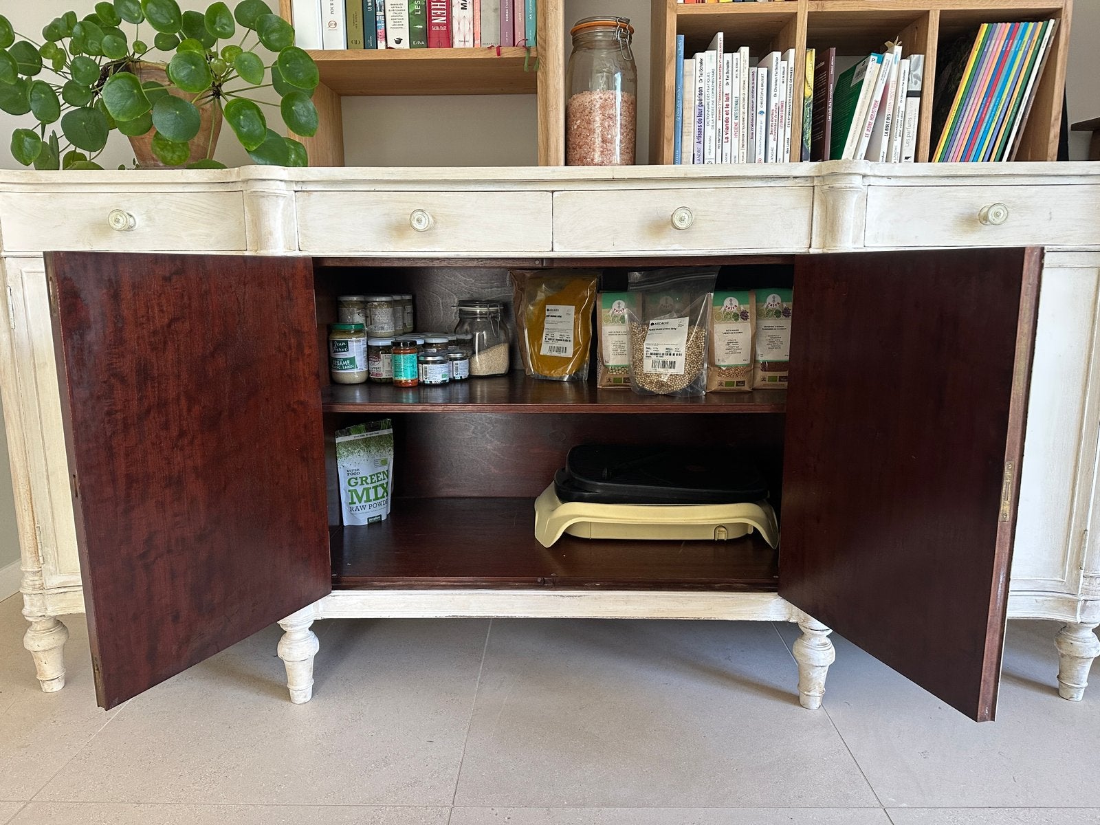 Dressoir en cerisier patiné, Ophalen, 150 tot 200 cm, Kersenhout, 50 tot 75 cm