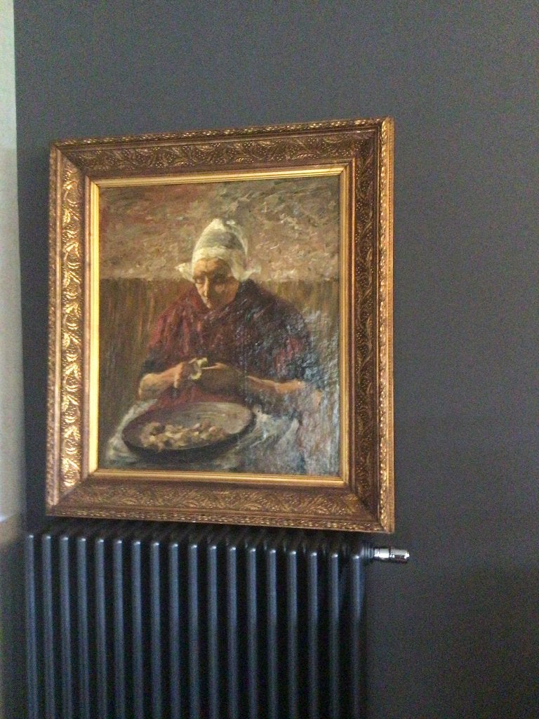 Oud prachtig schilderij met mooie kleuren, Enlèvement, Signé