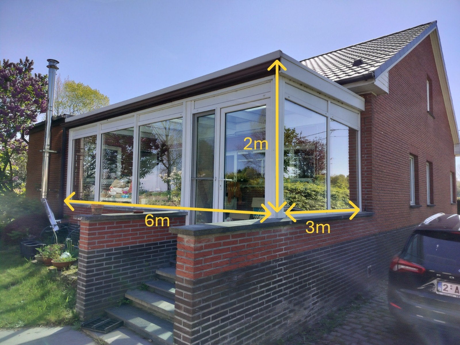 Veranda van 2020 te koop, Tuin en Terras, Overkappingen, Ophalen, Zo goed als nieuw, Veranda
