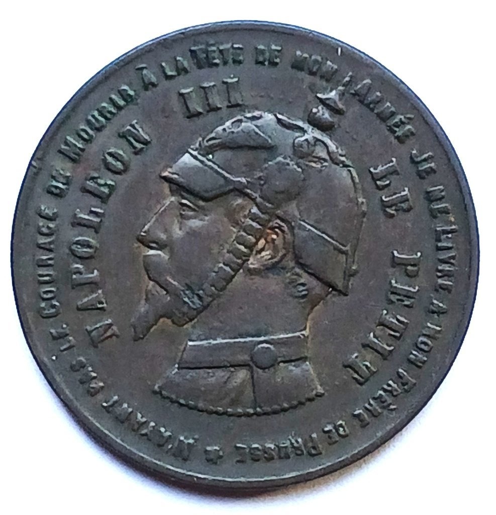 satirische medaille napoleon 1870 le petit  vampire franceR1, Ophalen of Verzenden, Brons
