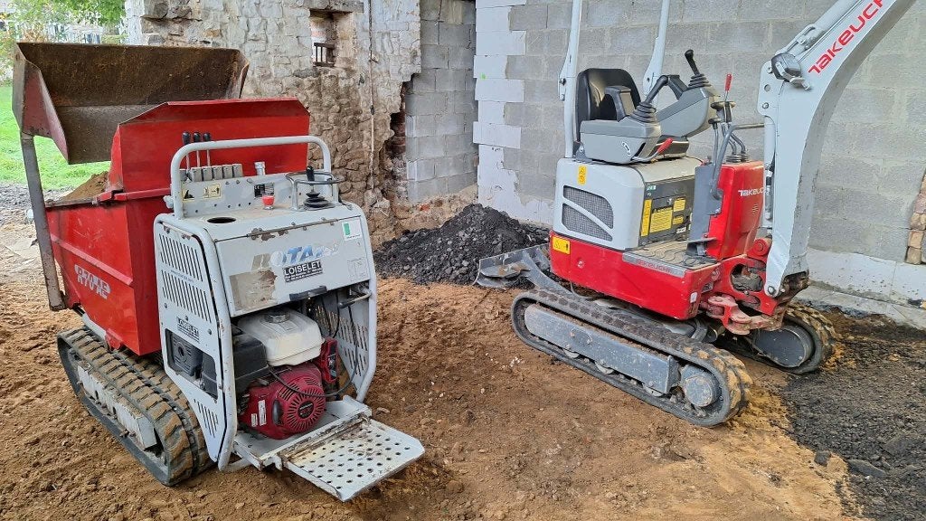Rotair rt 70 minidumper voor rupsbanden, Ophalen, Dumper