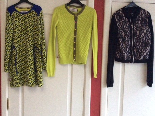 Te koop jurk met 2 vestjes maat 146/152, Enlèvement ou Envoi, Ensemble, Comme neuf, 4 FUNKY FLAVOURS