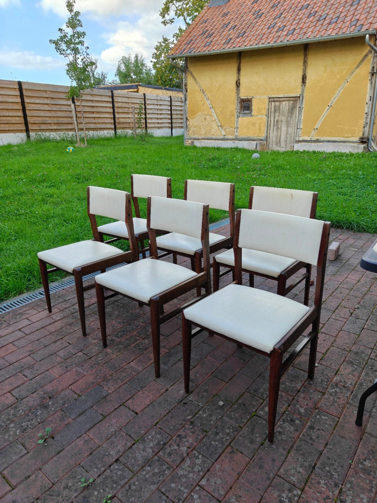 Originele 70's stoelen, Ophalen, Wit, Hout, Zo goed als nieuw