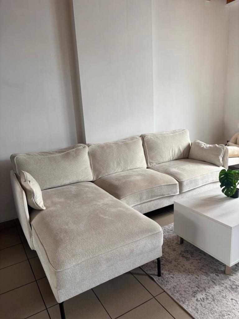 Hoeksalon, Huis en Inrichting, Ophalen, Zo goed als nieuw, Stof, Hoeksalon