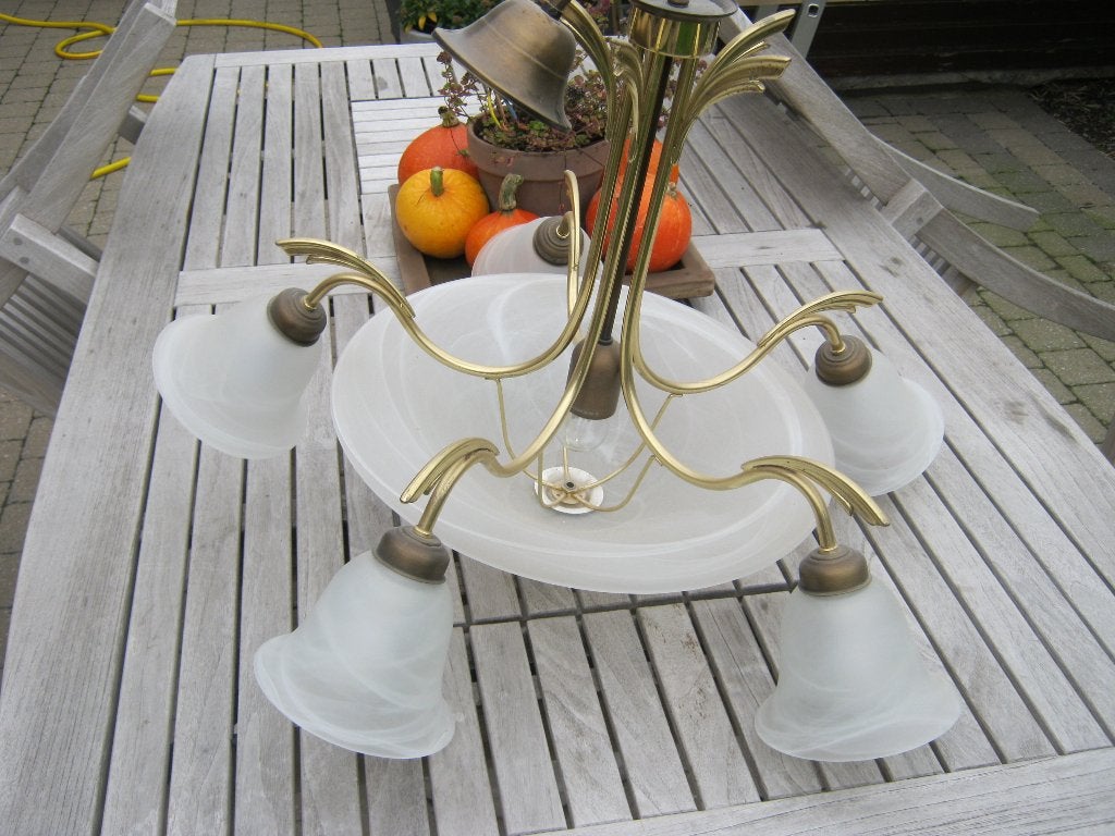 klassieke luchter, Huis en Inrichting, Lampen | Kroonluchters, Ophalen, Zo goed als nieuw, Glas, Klassiek