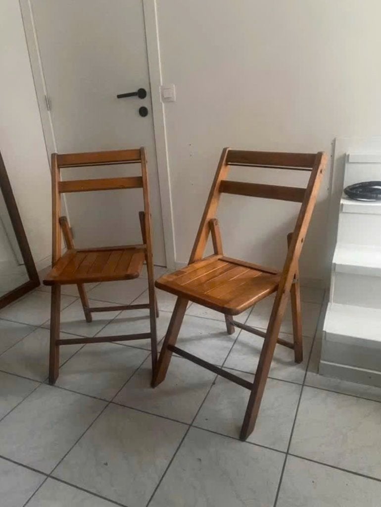 Jackson Folding Chairs - Opklapbare stoelen, Maison & Meubles, Enlèvement, Utilisé, Bois, Deux