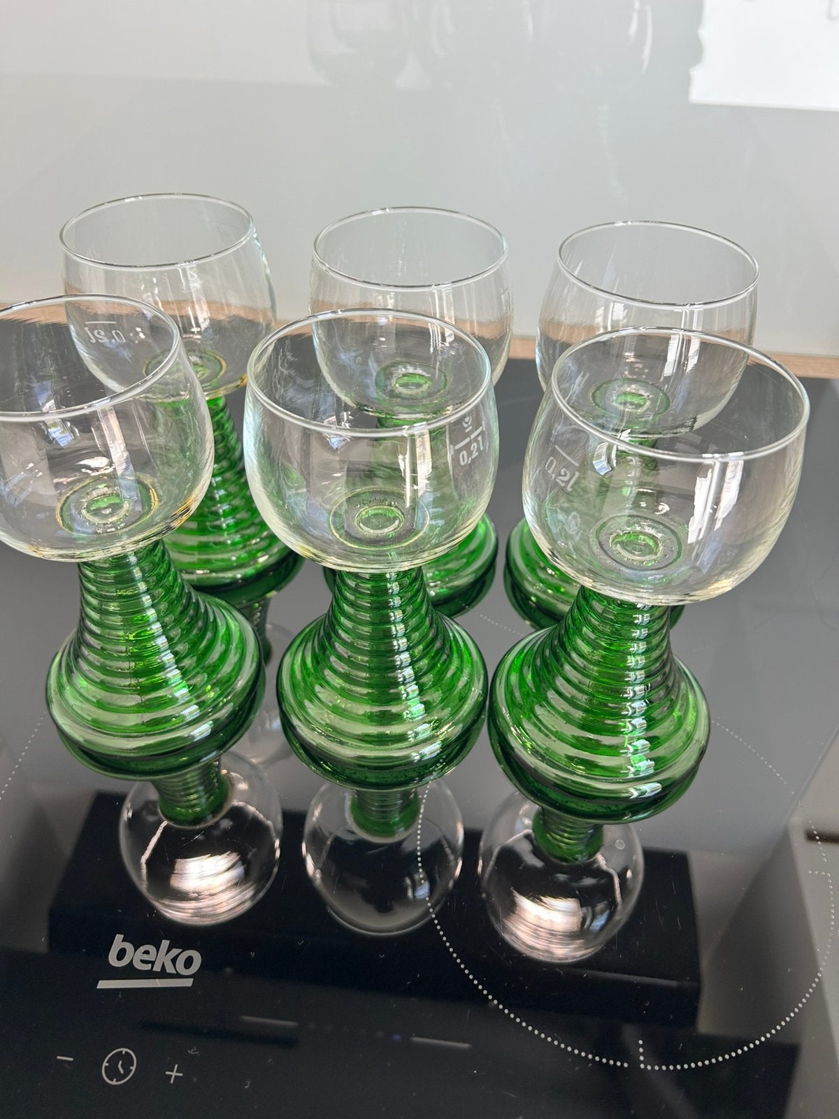 6 vintage wijnglazen, Ophalen, Gebruikt, Overige typen