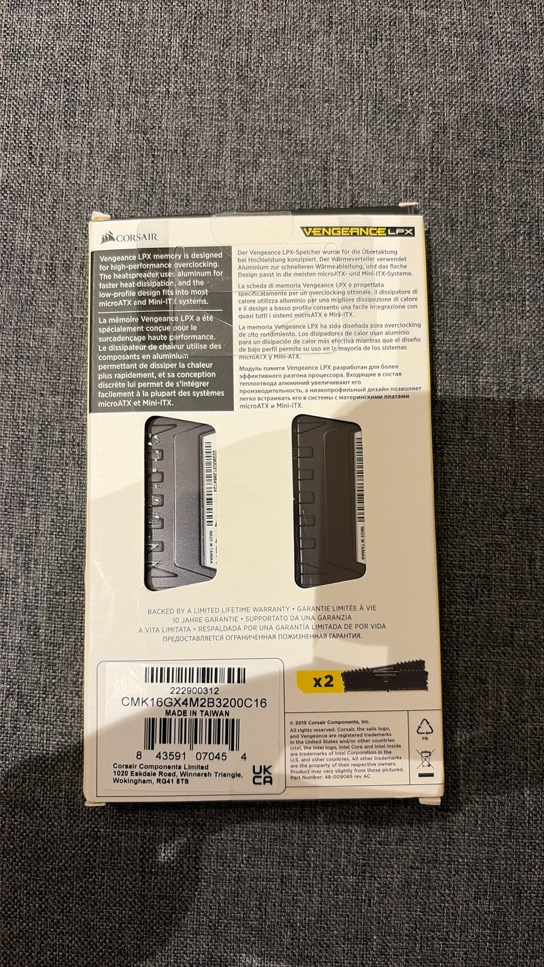 Corsair Vengeance LPX, Informatique & Logiciels, DDR4, Comme neuf, Enlèvement, Desktop