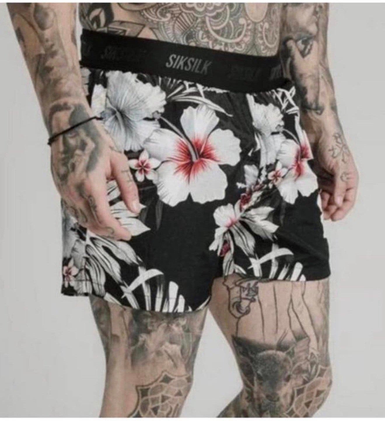 Short de bain standard SikSilk  - maillots de bain fleuris, Enlèvement ou Envoi, Taille 46 (S) ou plus petite, Multicolore, Short de bain
