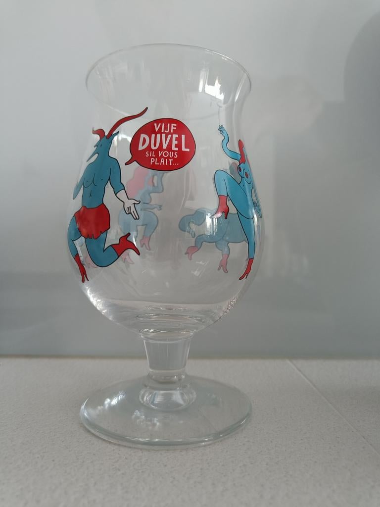 Duvelglas nieuw by Parra vijf Duvel sil vous plait, Verzamelen, Ophalen, Nieuw, Glas of Glazen, Duvel