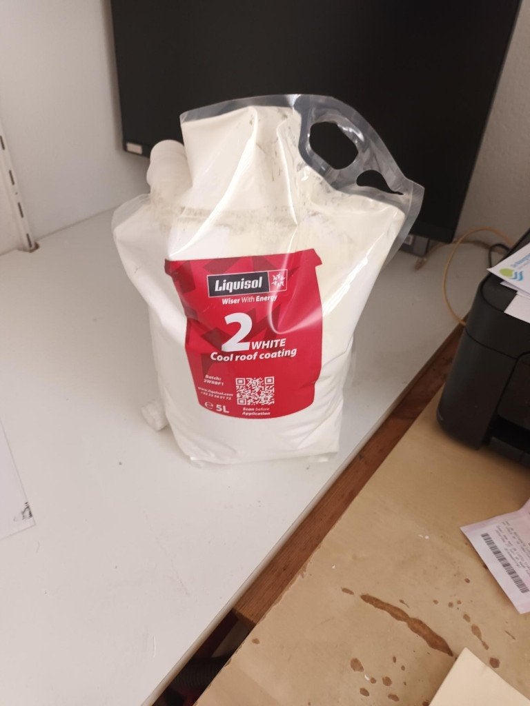zonnereflecterende verf, Bricolage & Construction, Peinture, Vernis & Laque, Neuf, Peinture, 10 à 15 litres, Blanc, Enlèvement