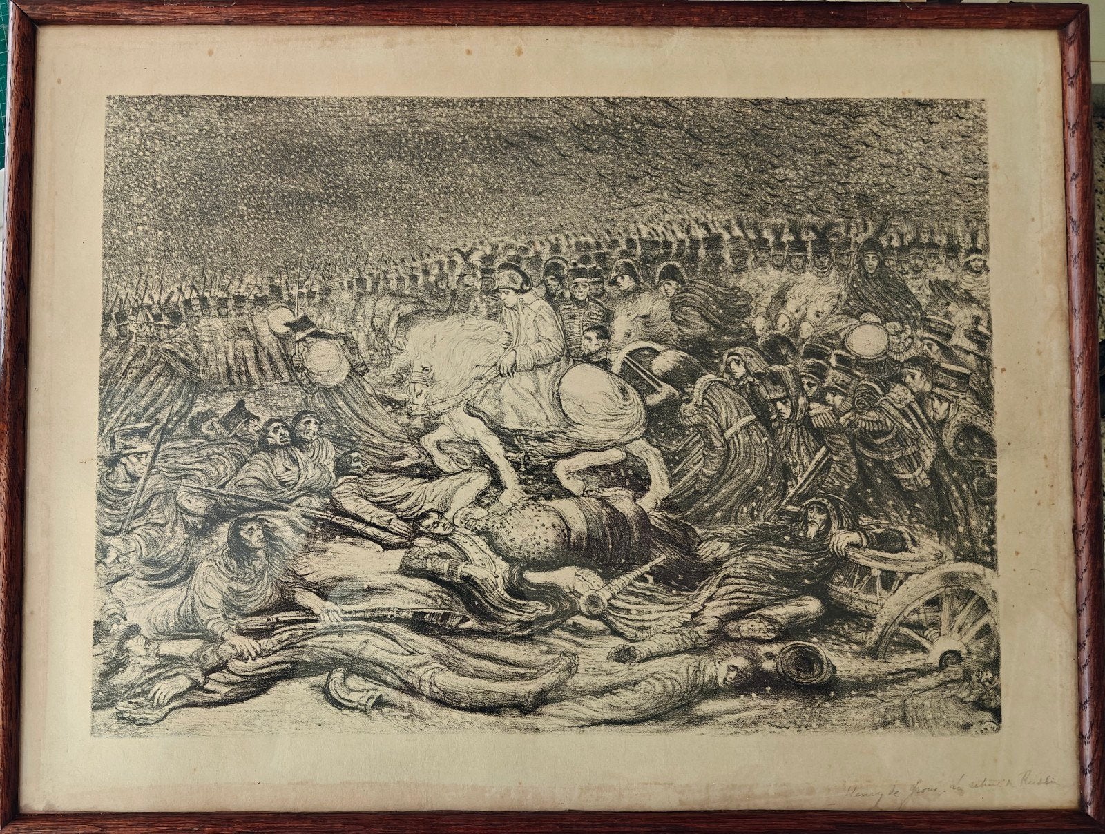 Henry de Groux, retournez en Russie. Lithographie., Antiquités & Art, Encadré, Enlèvement ou Envoi, Lithographie