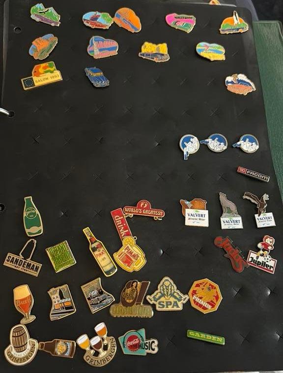 Te koop: verzameling vintage emaille pins / speldjes, Enlèvement ou Envoi, Comme neuf, Autres sujets/thèmes, Insigne ou Pin's