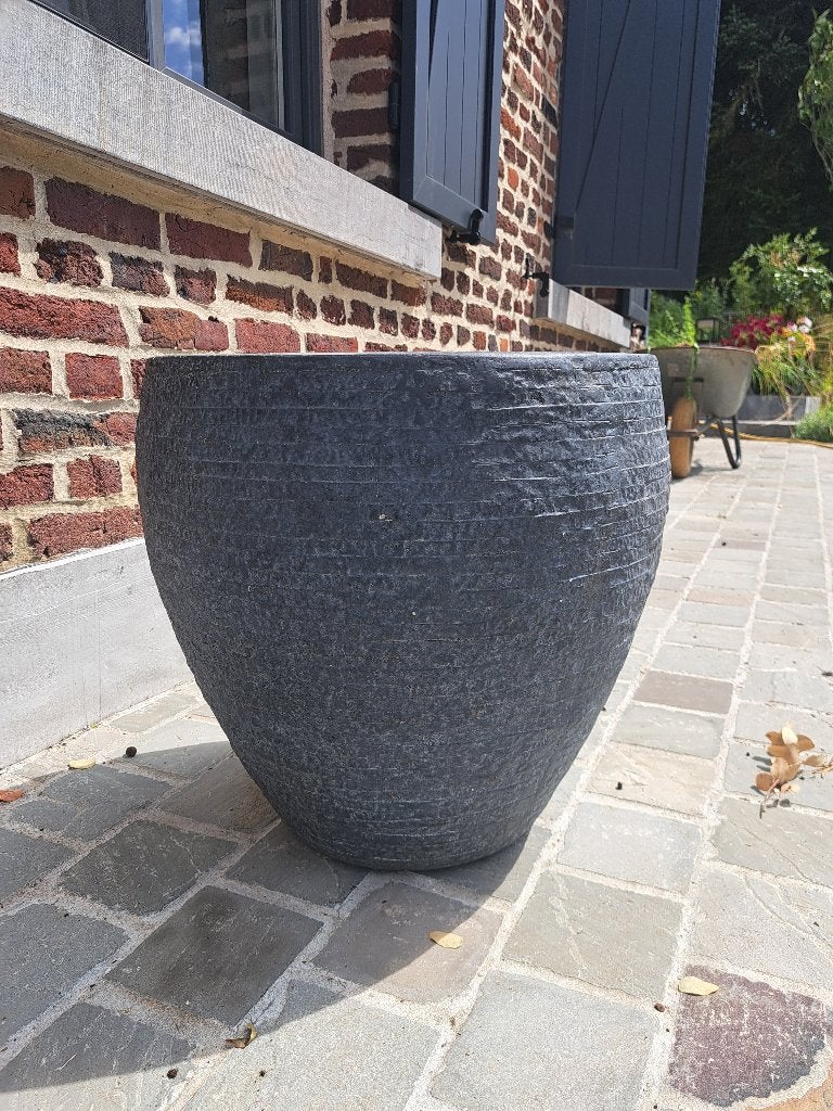 Grand pot de fleurs gris, Jardin & Terrasse, Pots de fleurs, 40 cm ou plus, 40 à 70 cm, Enlèvement, Utilisé