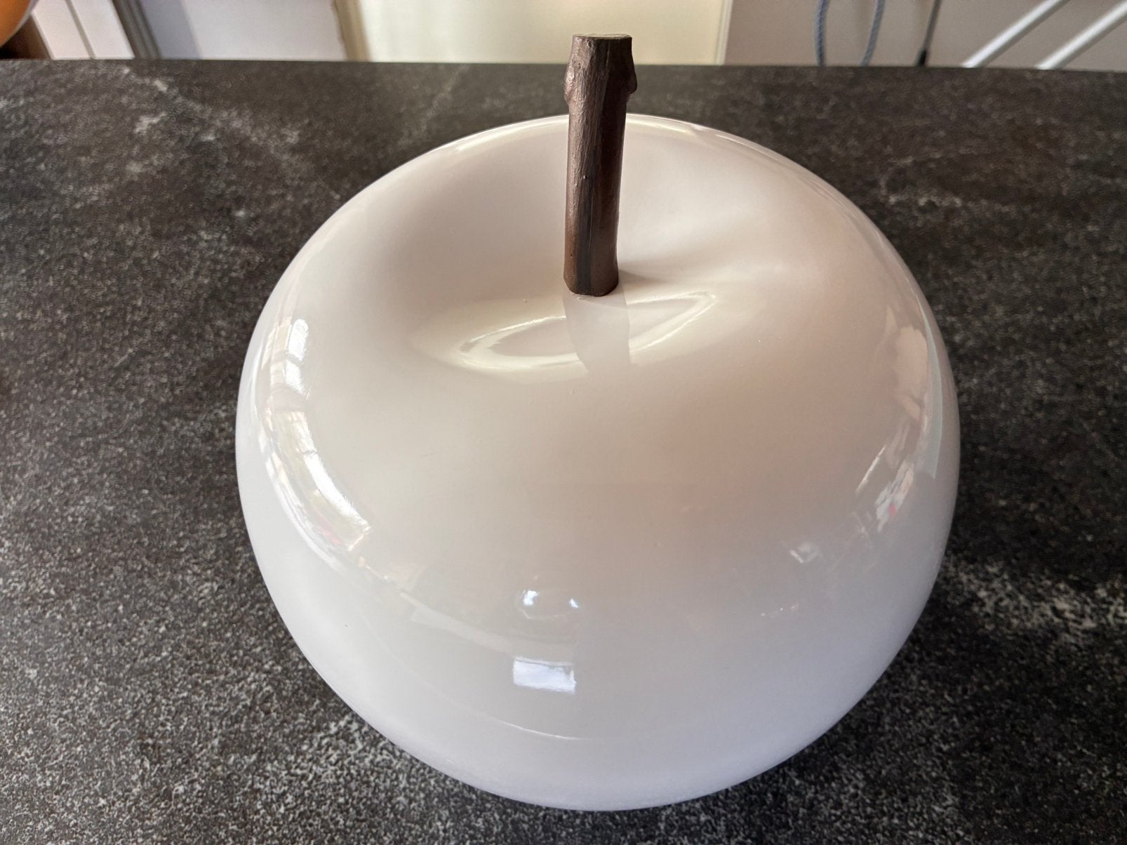 wit glanzende decoratieve appel van 23 cm hoogte, Huis en Inrichting, Ophalen, Kunststof, Wit, Landelijk