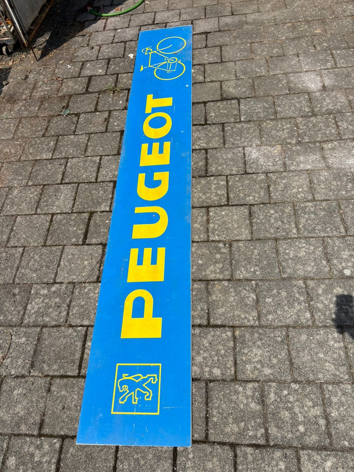 Reclamebord  Peugeot, Ophalen, Gebruikt, Reclamebord
