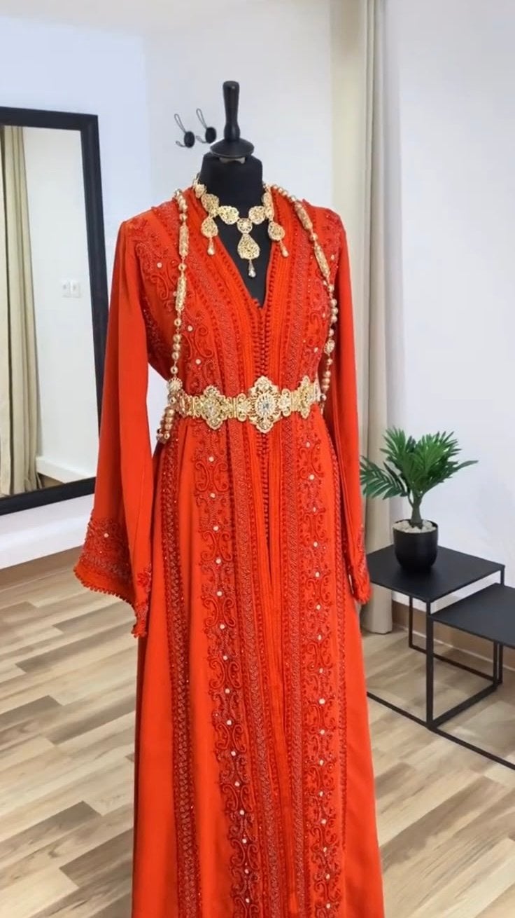 Takchita marocaine orange, Vêtements | Femmes, Enlèvement ou Envoi, Porté, Orange
