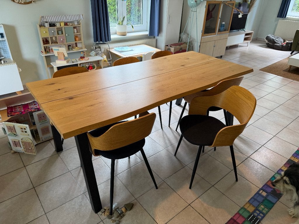 Complete eetkamer set: tafel + 10 stoelen + verlengstukken, Antiek en Kunst, Ophalen