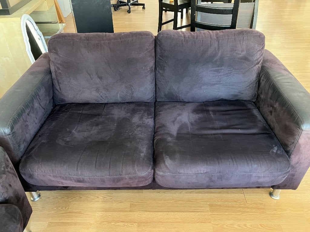 Brown suede sofa x2, Ophalen, Gebruikt, Tweepersoons