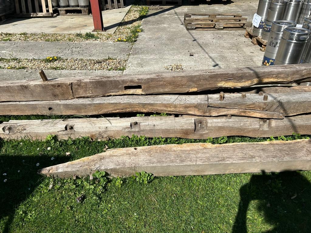 Eiken houten balken, Ophalen, Gebruikt, Eiken, Balk