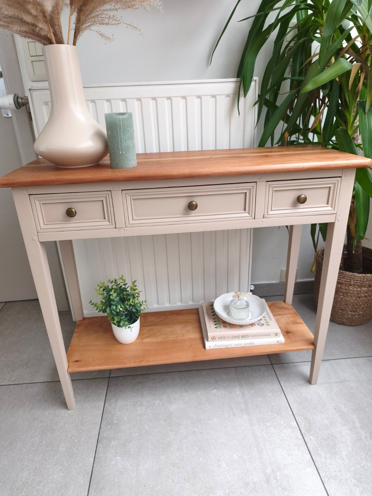 console voor de ingang, 50 tot 100 cm, Ophalen of Verzenden, Zo goed als nieuw, Kersenhout