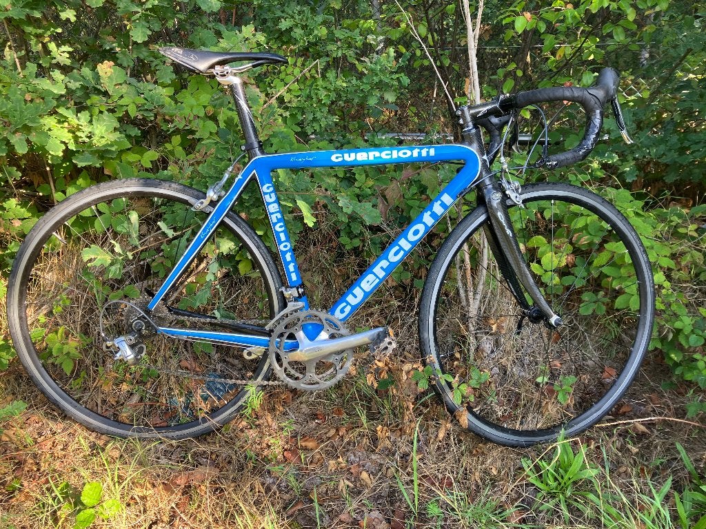 Italiaanse Carbon koersfiets, Fietsen en Brommers, Ophalen, Gebruikt, Carbon, Velgrem