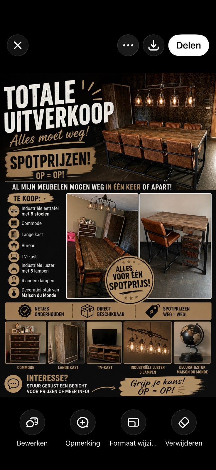Meubels te koop, Tickets en Kaartjes, Concerten | Nederlandstalig