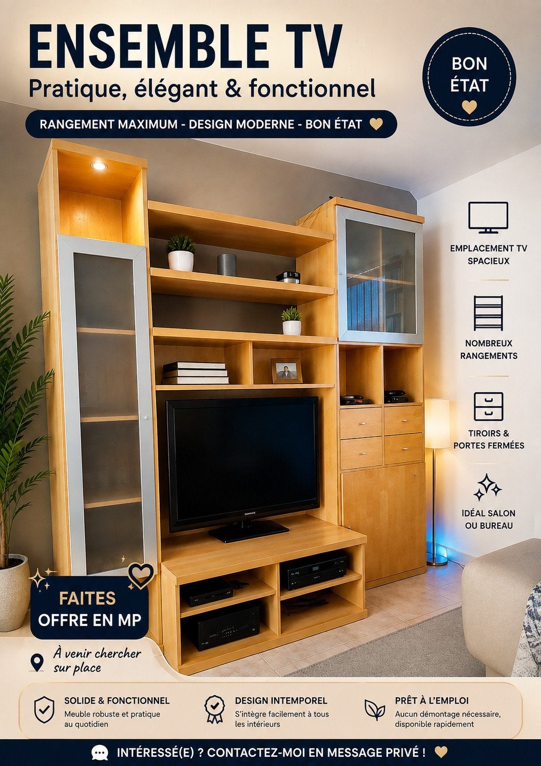 Ensemble meubles TV, Huis en Inrichting, Ophalen