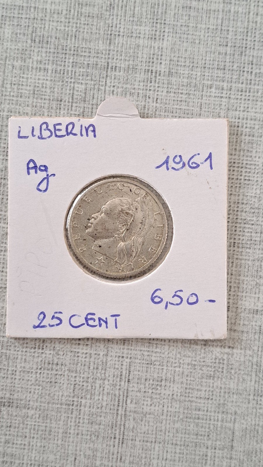 Liberia 25 cents 1961 AG, Ophalen of Verzenden
