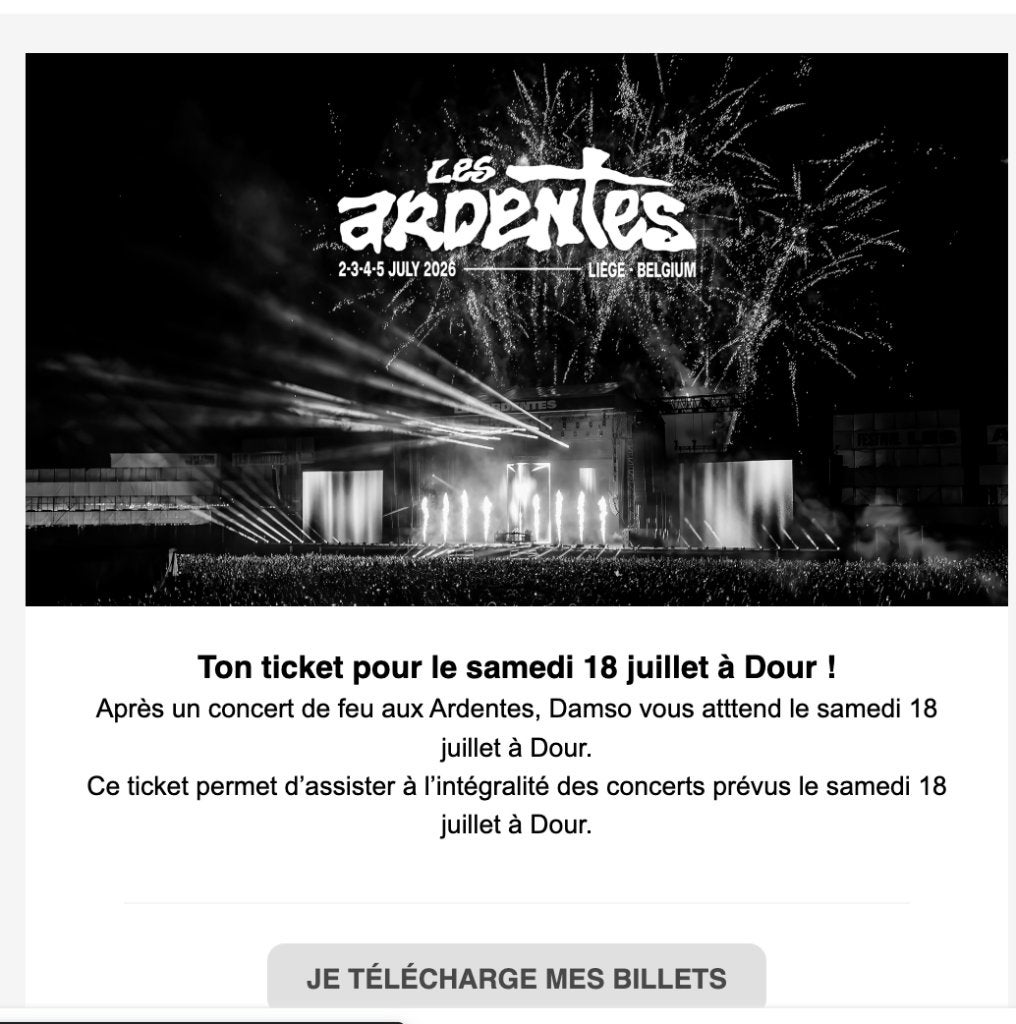 festival dour ticket samedi, Tickets en Kaartjes, Evenementen en Festivals, Eén persoon