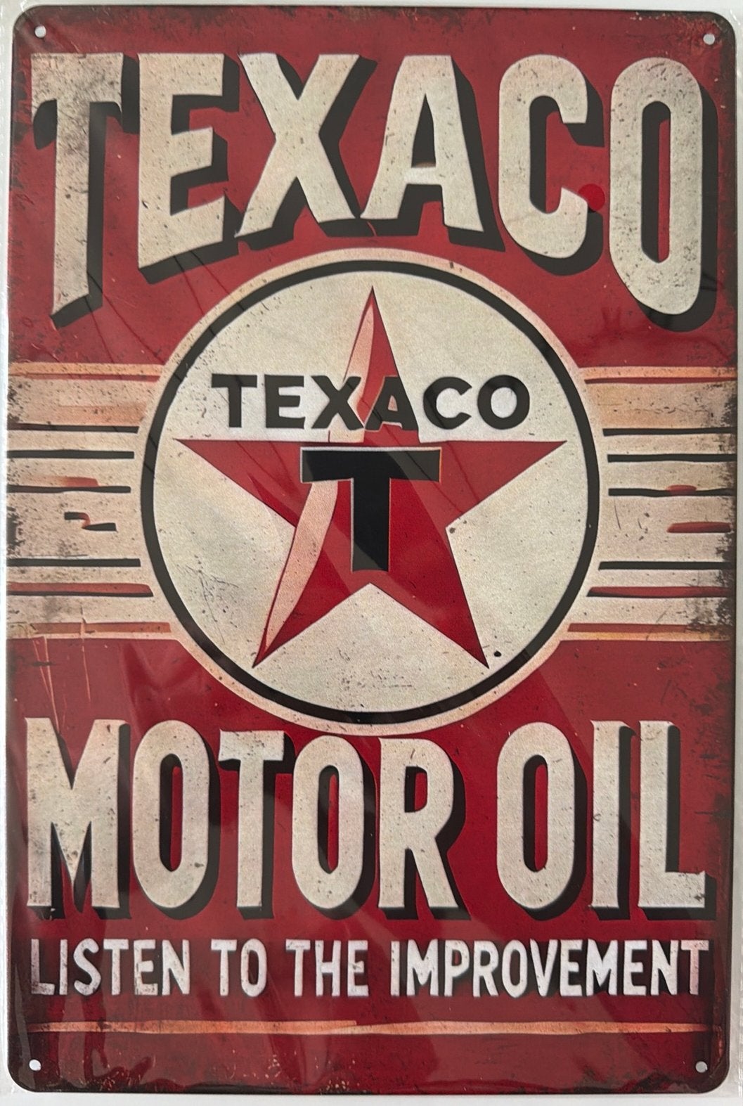 Metalen reclamebord Texaco motor oil - retro vintage mancave, Ophalen of Verzenden, Nieuw, Reclamebord