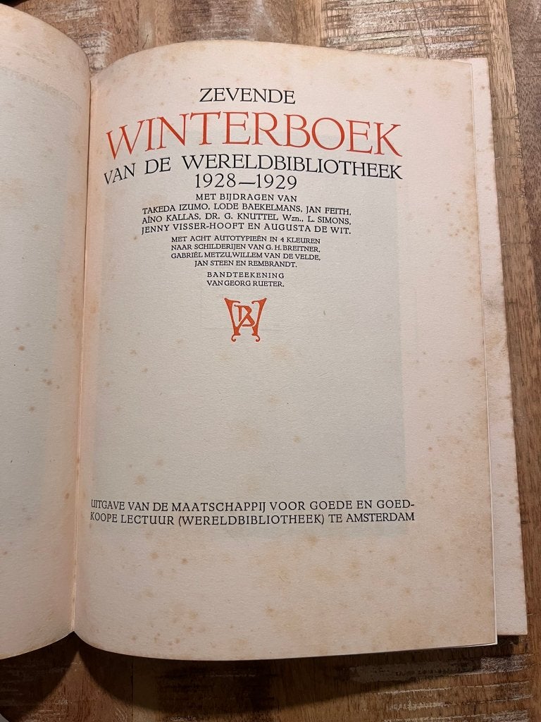 Zevende Winterboek van de wereldbibliotheek 1928 - 1929, Enlèvement ou Envoi