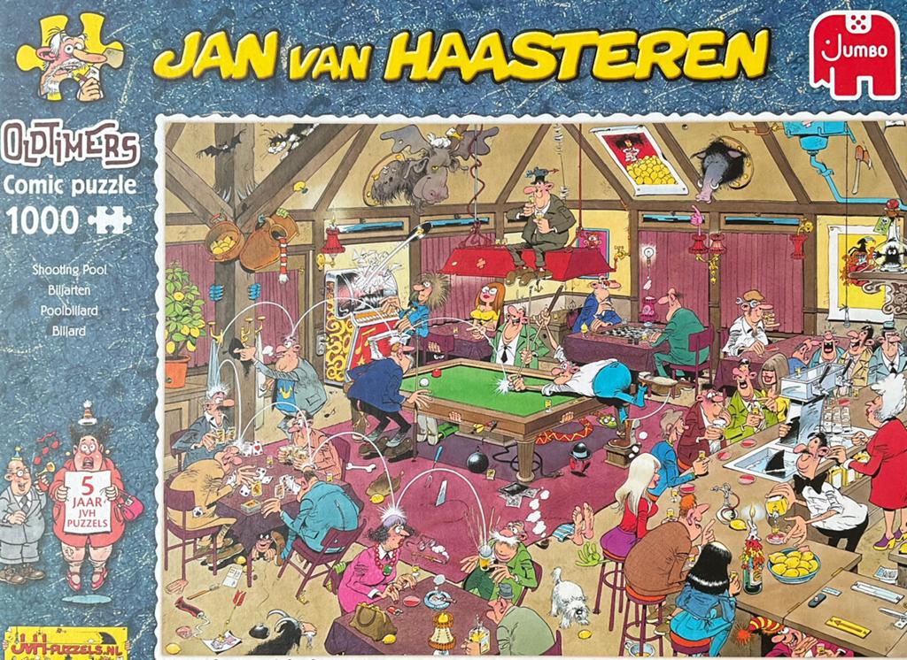 Jan van Haasteren - biljarten- 1000 stuks, Hobby & Loisirs créatifs, Sport cérébral & Puzzles, Enlèvement, 500 à 1500 pièces, Comme neuf