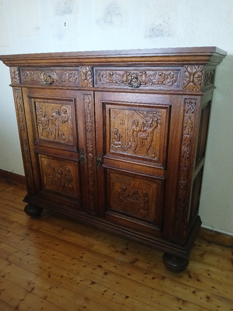 Buffet Néo renaissance Flamand. Bruyland Geraardsbergen, 25 à 50 cm, 100 à 150 cm, Enlèvement, Utilisé