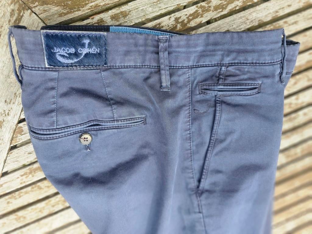 Luxe heren navy katoenen broek JACOB COHËN Bobby NP+ €400, Kleding | Heren, Verzenden, Blauw, Jacob  Cohën