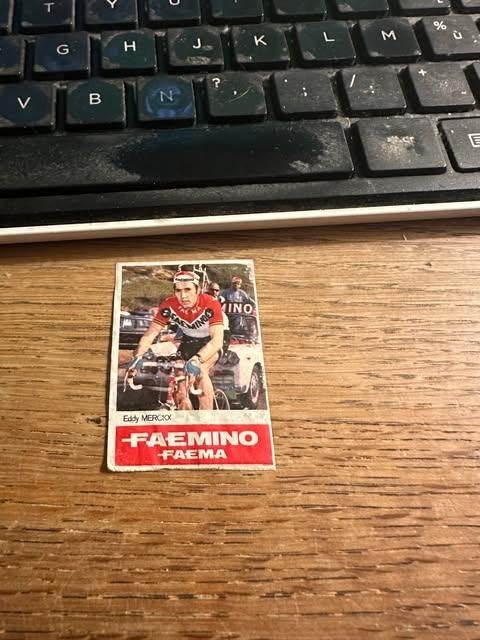 Eddy Merckx luciferdoos etiket Faemino Faemo, Gebruikt, Info@faeùamed.lu, Luciferdoosjes of -merken, Faema