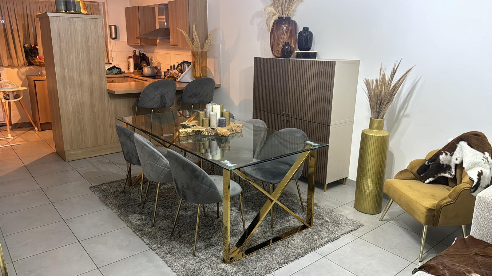 Ensemble salle a manger, chaises, desserte, Maison & Meubles, Enlèvement, Comme neuf
